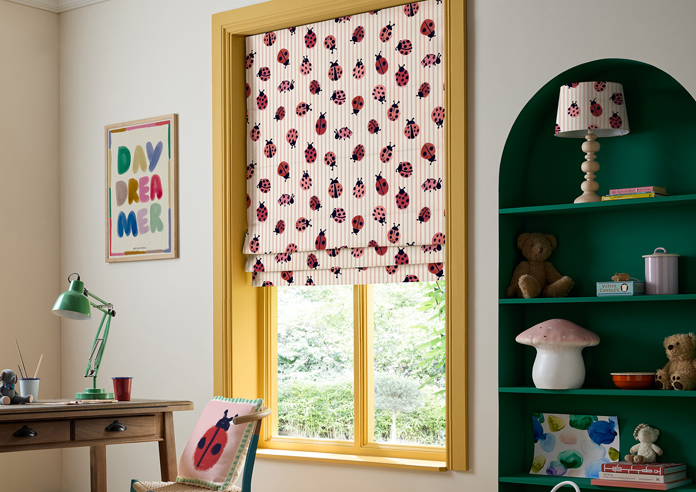 Wee Blue Bell Little Ladybirds, Poppy - Roman Blind - Image 5